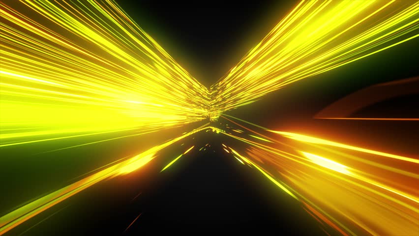 Virtual Animation of a Glowing Stargate Speeding Through Space