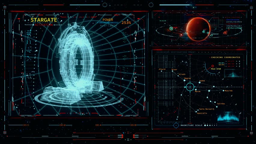 Stargate Portal HUD Interface Screen Display - Loop - Overlay Graphic Element