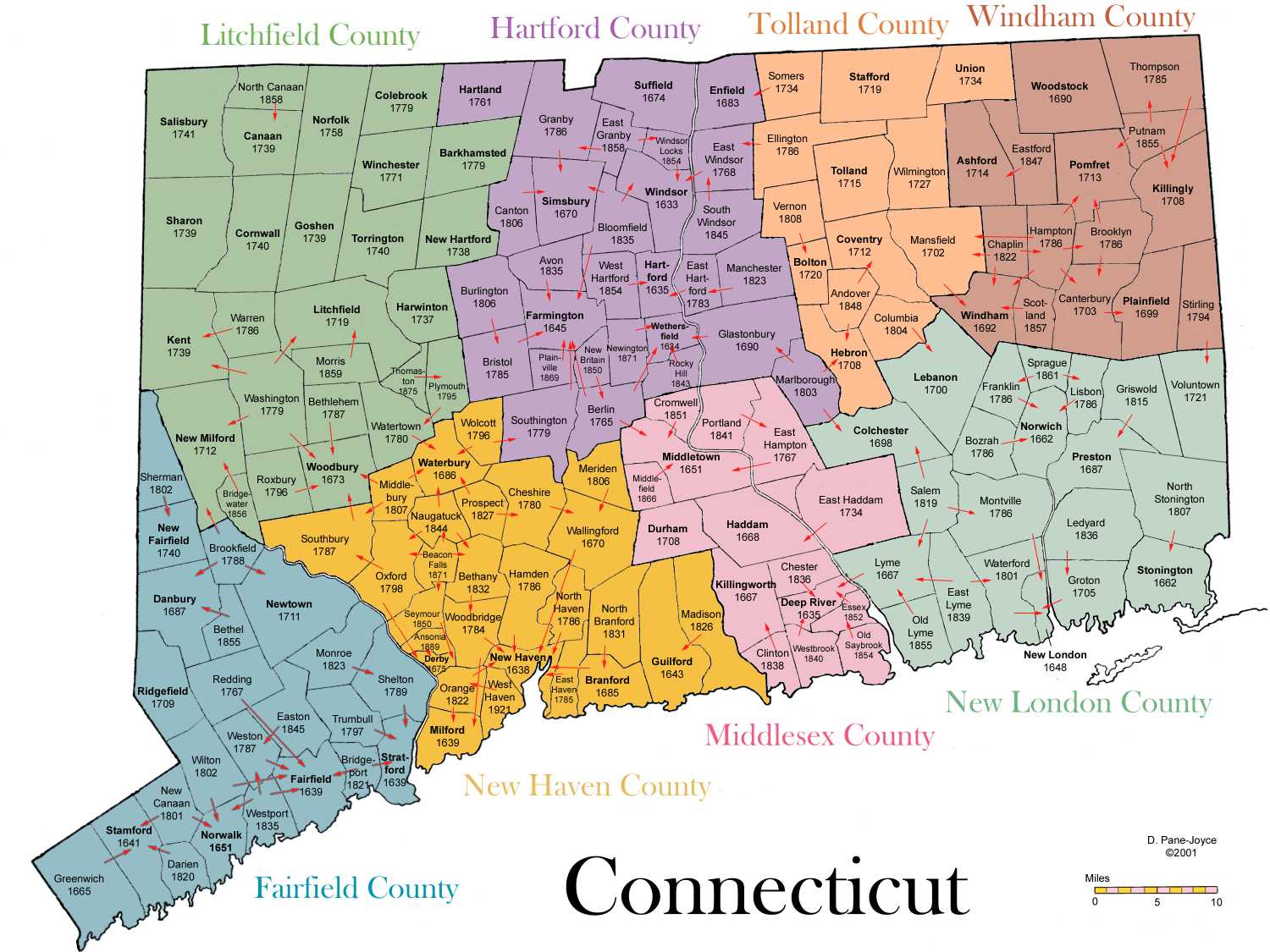 Ct State Map With Towns - Alvera Marcille