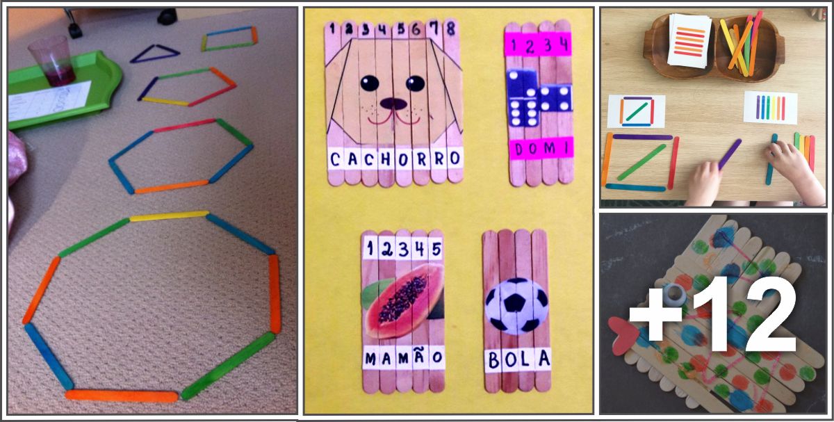 16 Ideas and activities with popsicle sticks for kids