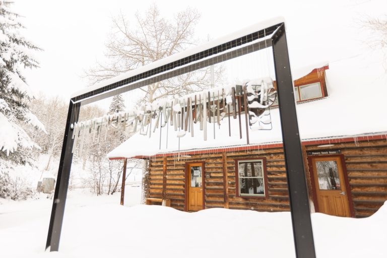 Outdoor sculpture exhibition winter chimes