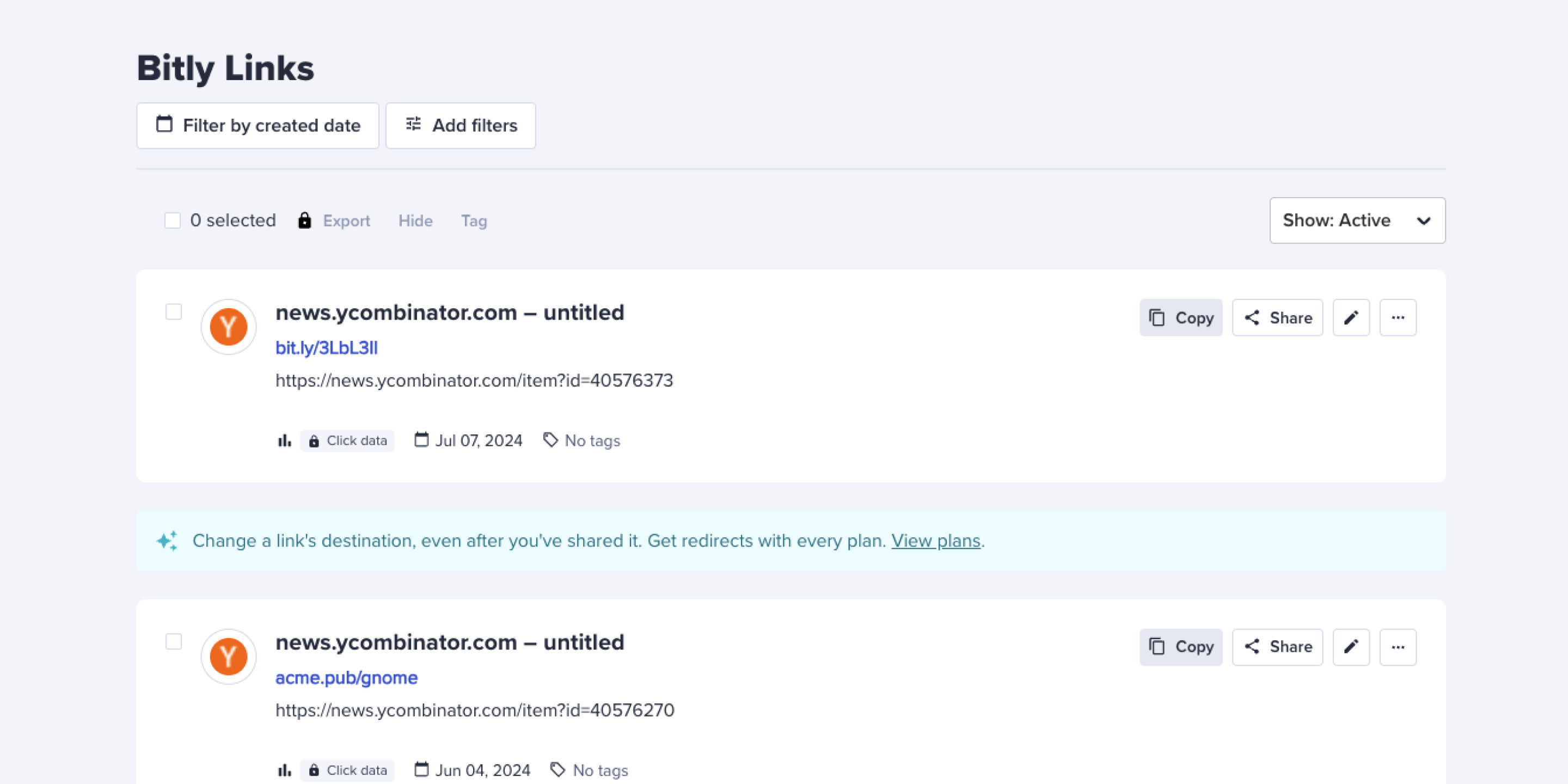 Competitor links screenshot