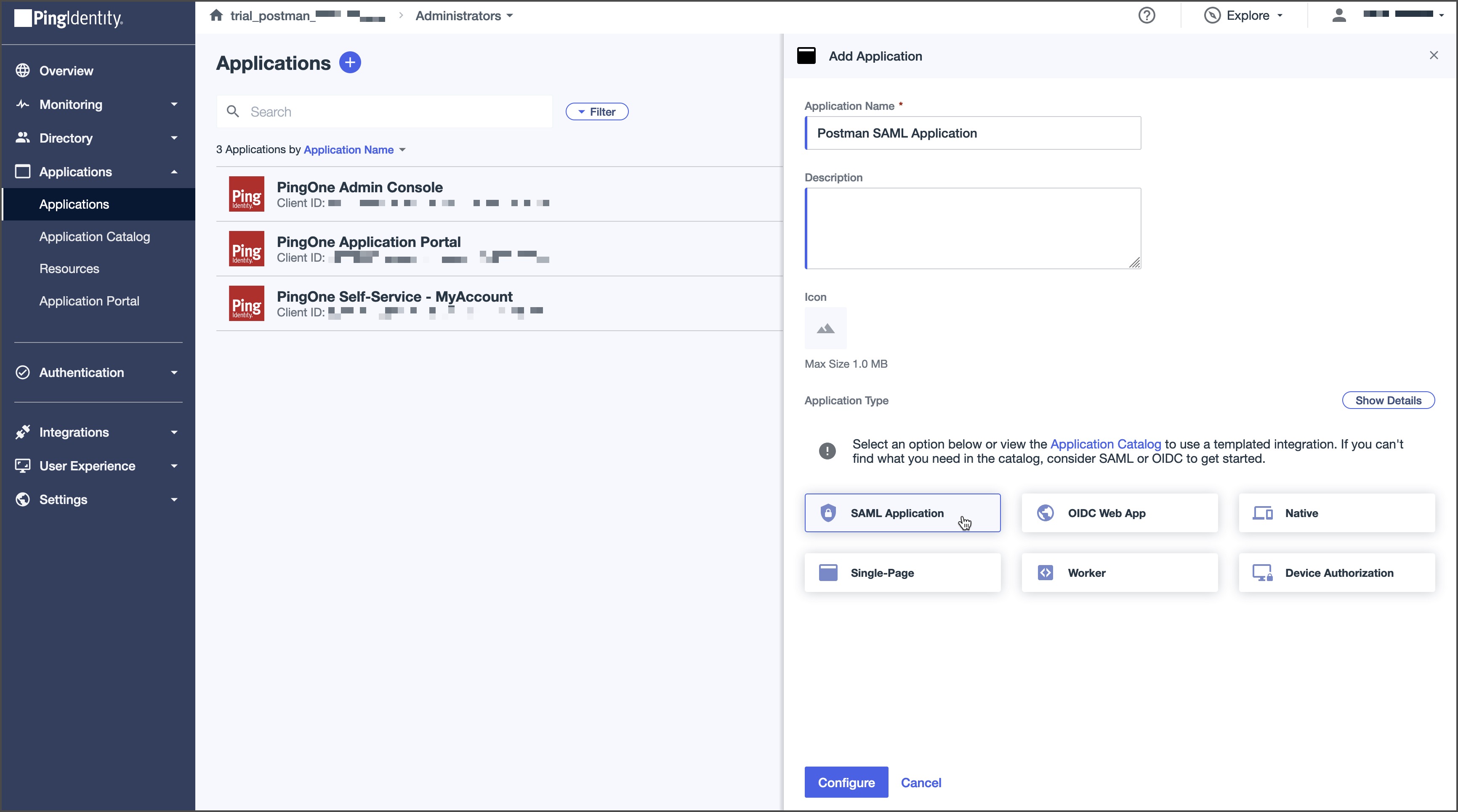 Configuring a SAML application in Ping Identity