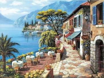 Cafe by the sea. jigsaw puzzle online