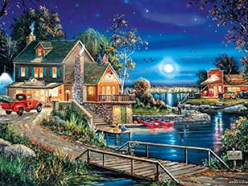 Twilight on the lake. jigsaw puzzle online