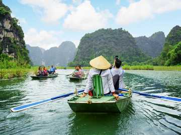 vietnam, river, boats jigsaw puzzle online