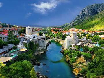 Mostar in Bosnia-Herzegovina jigsaw puzzle online