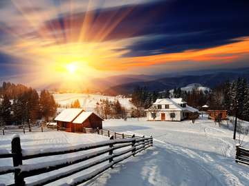 Winter landscape in Ukraine jigsaw puzzle online