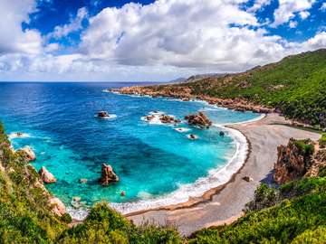 Beautiful ocean coastline in Costa Paradiso, Sardinia, Italy online puzzle