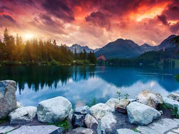 Mountain lake in National Park High Tatra jigsaw puzzle online