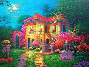 colorful house online puzzle