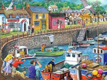 Fishing harbor with cutters online puzzle