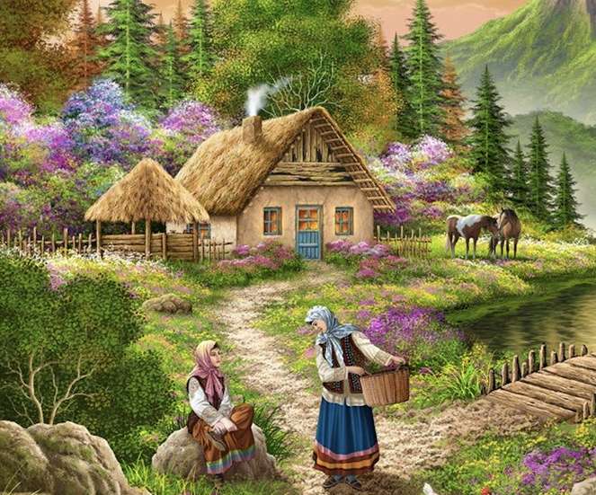 Rural life-neighbors-gossip time :) online puzzle