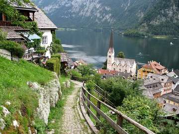 Austria-Hallstatt-medieval town jigsaw puzzle online