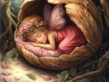 Thumbelina in a nut shell jigsaw puzzle online