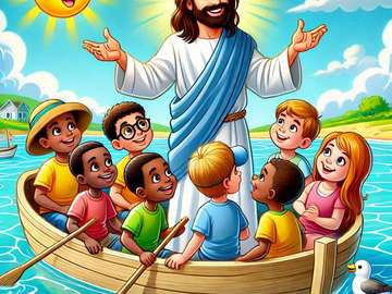 Jesus teaches in the boat jigsaw puzzle online