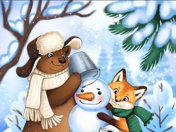 Friends of the snowman jigsaw puzzle online