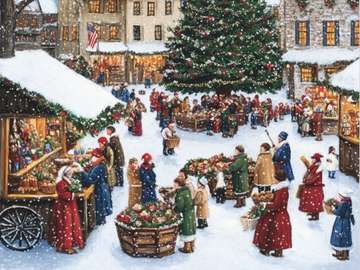 An Outdoor Winter Market online puzzle