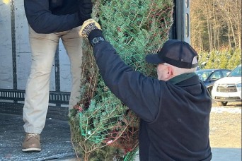 New York National Guardsmen Help Get Holiday Trees to Troops