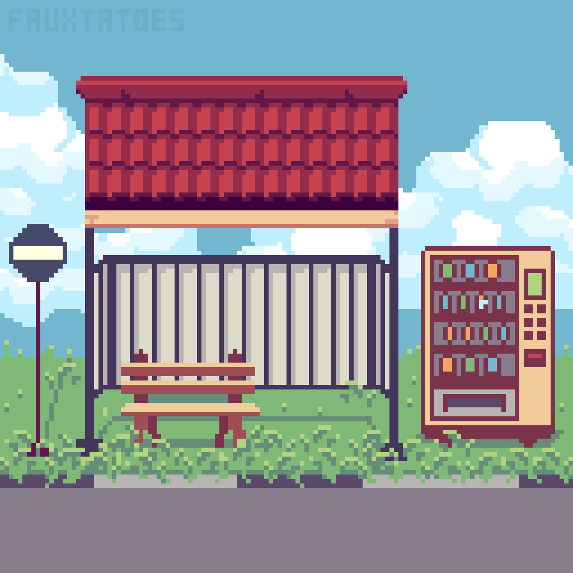 Pixilart - Bus Stop by fauxtatoes