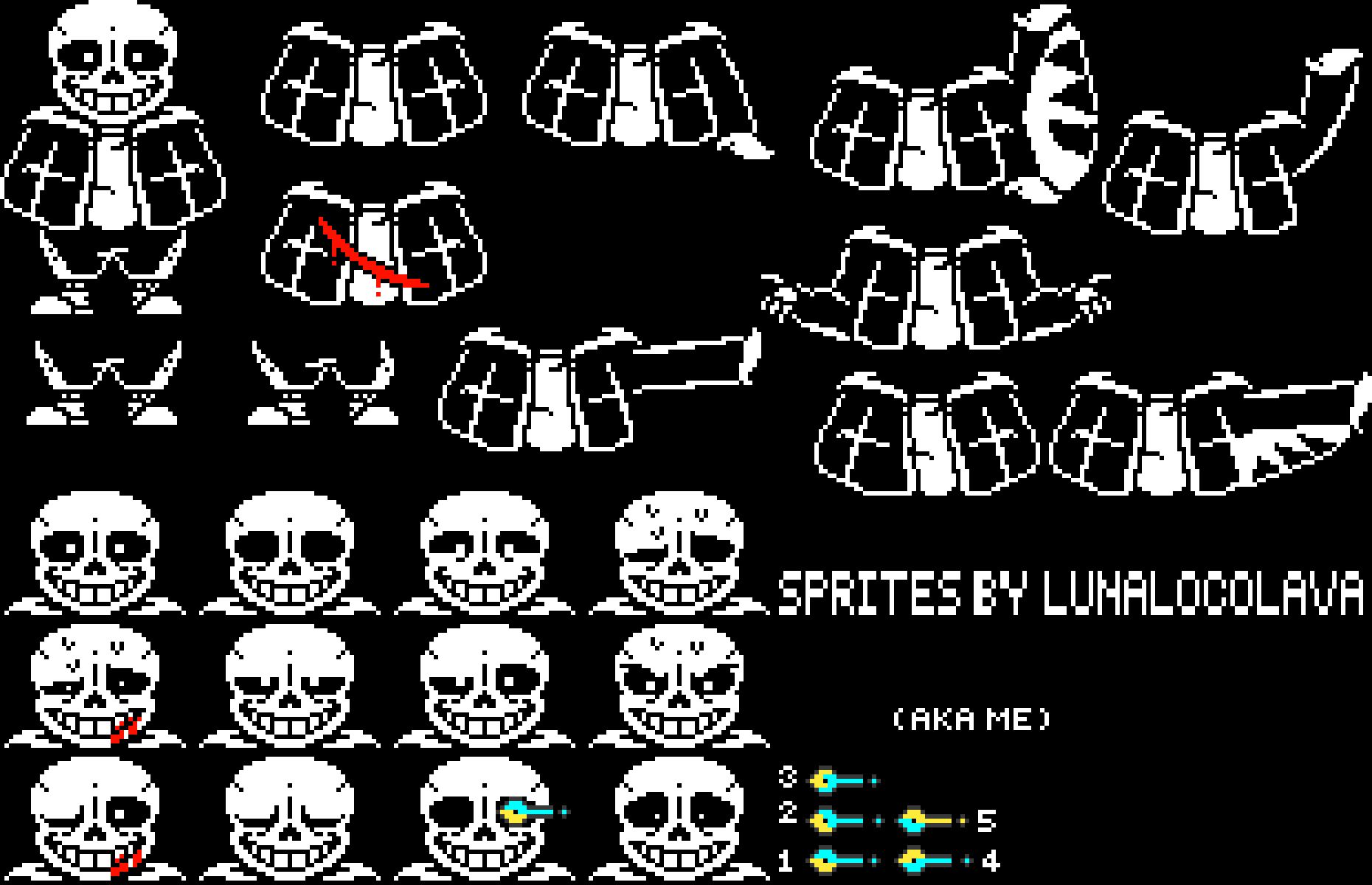 Pixilart - My sans sprite sheet by Lunall