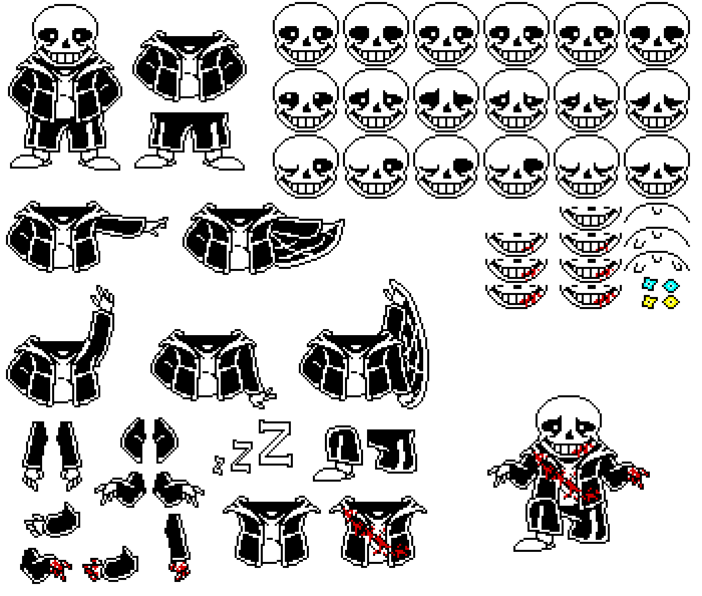 Pixilart - Full Sans sprite sheet by Lekitu