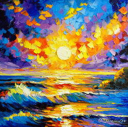 Stormy Sunset, Paintings, Abstract,Fine Art,Impressionism, Inspirational,Landscape,Wildlife, Canvas,Oil,Painting, By Olha   Darchuk