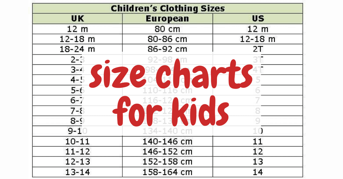 Girls Size Chart Find The Right Clothing Sizes For Gi - vrogue.co