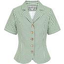 Colletif women's retro Cerci Gingham Summer Jacket in Green