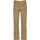 farah vintage mens elm regular slim fit retro cord trousers beige