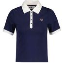 Fila Vintage Women's Harlo Retro Fitted Iconic Polo Shirt in Navy