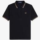 Fred Perry Women's Twin Tipped Polo in Black and Metallic Gold G3600 X72