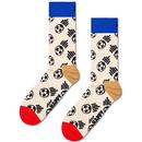 Happy Socks Men's Retro Football World Cup Socks in Beige P001169