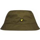 lyle and scott mens cotton twill retro 90s bucket hat olive green