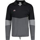 umbro mens 60s cut & sew panelled pique drill long sleeve top black