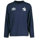 Umbro Gio Goi Retro 90s Football Casuals Drill Top in Patriot Blue