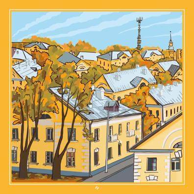 Платок «Осмоловка» (Мокрый шелк) 