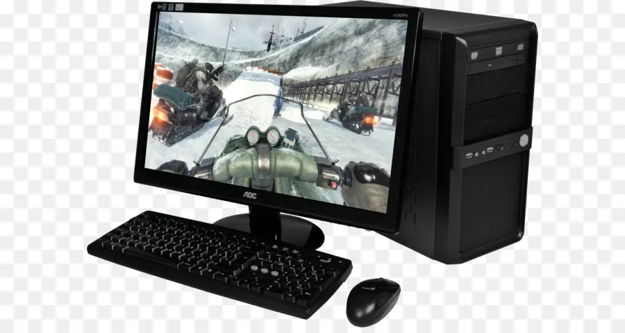 PC da gioco con monitor e accessori