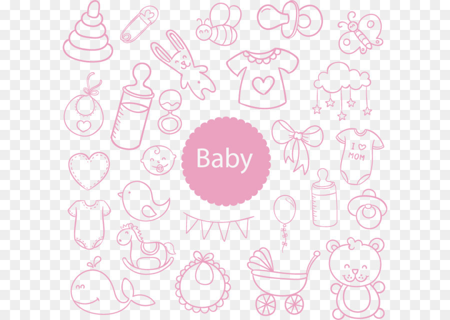 Niedliche Baby-Doodles-Illustration