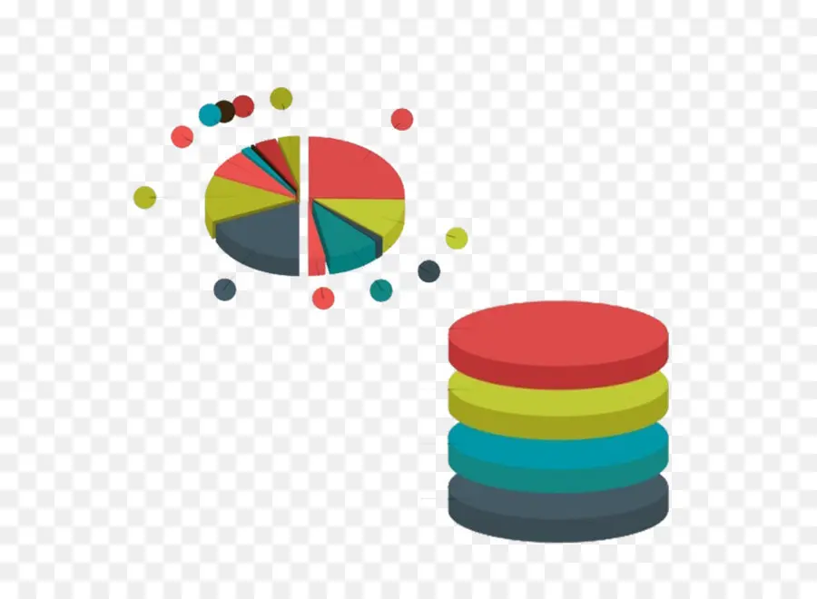 Buntes Kreisdiagramm und Datensegmente