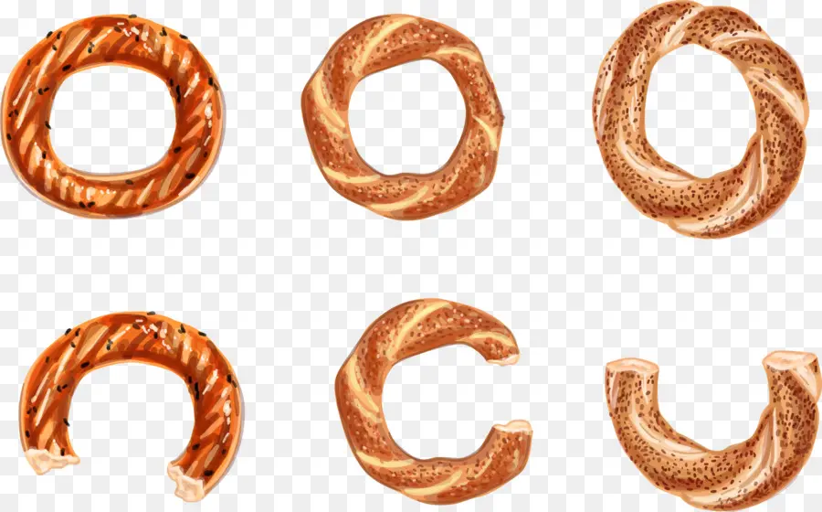 Pretzel assortiti in diverse forme