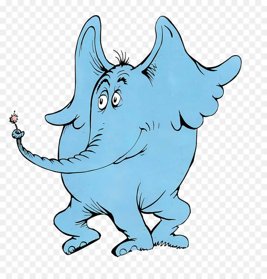 Blauer Elefant-Cartoon-Charakter