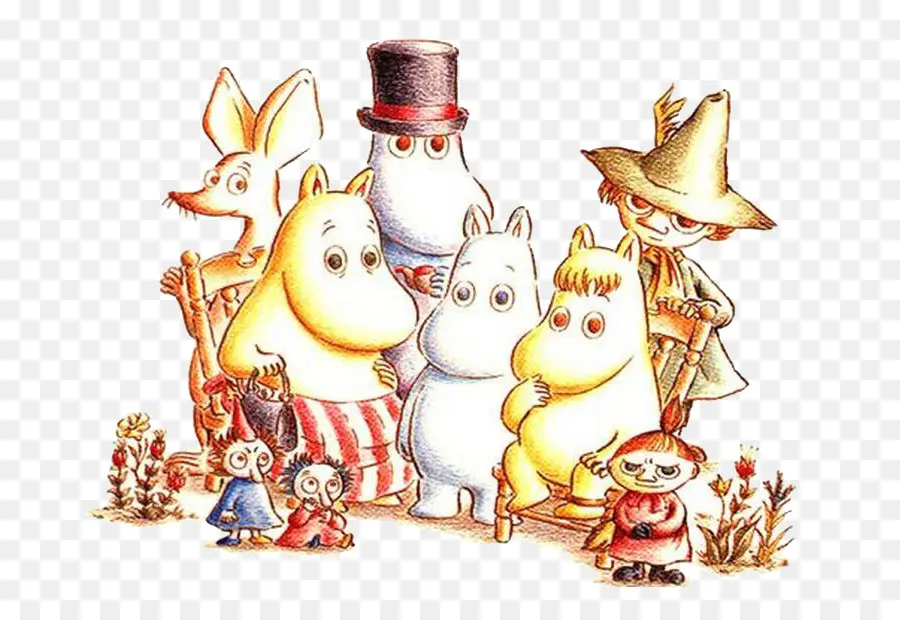 Minh họa nhóm nhân vật Moomin