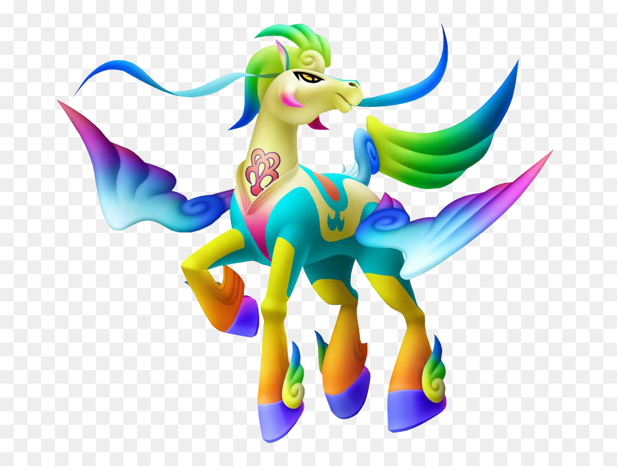 Unicorno colorato con ali arcobaleno