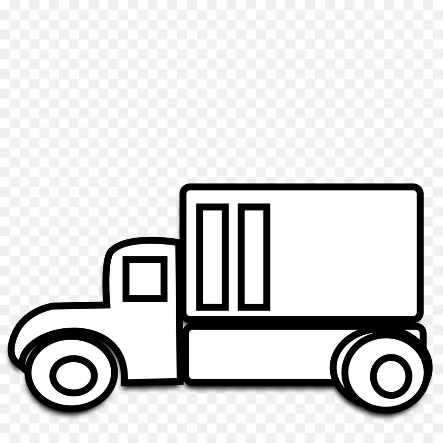 Einfache schwarz-weiße LKW-Illustration