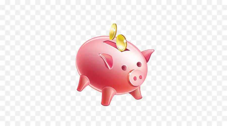 Pink Piggy Bank với tiền xu