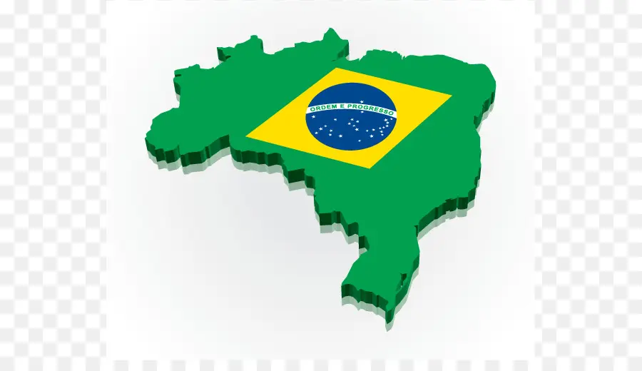 Bản đồ Brazil có cờ quốc gia