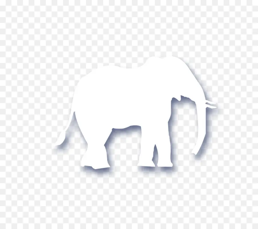 White Elephant Silhouette Sticker