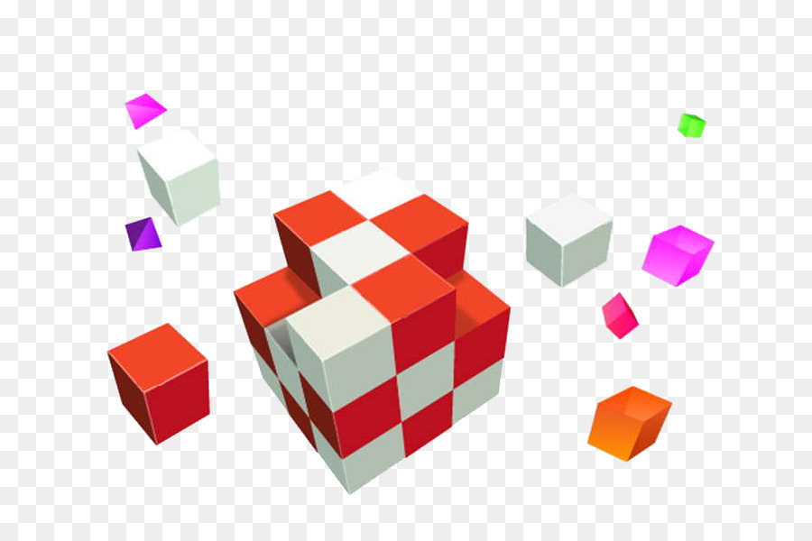 Illustrazione colorata del cubo 3D