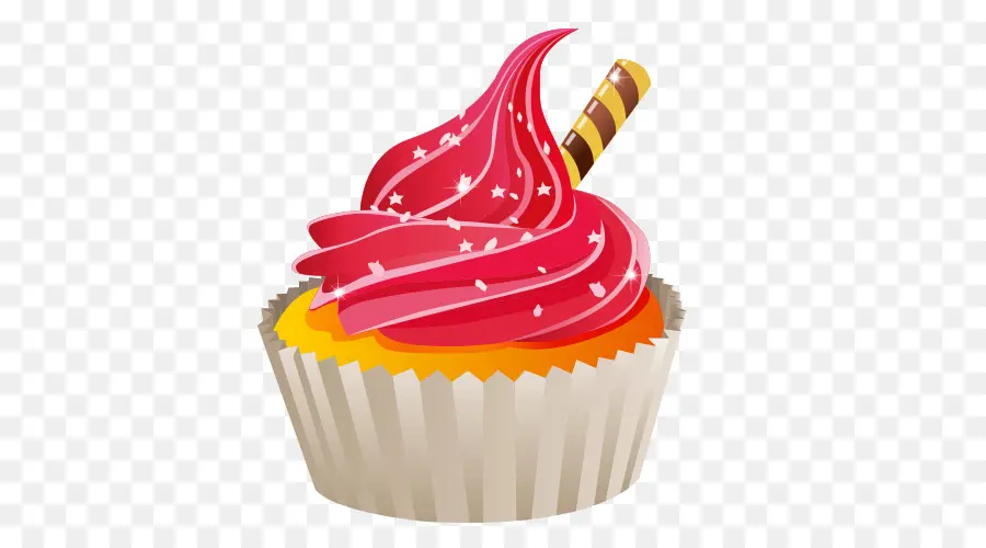 Cupcake colorato con glassa rossa